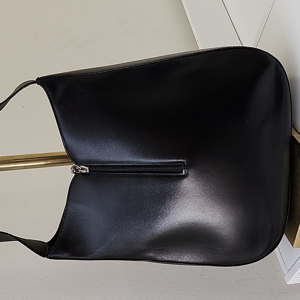 VTG Salvatore Ferragamo Black Leather Gancini Tote bag One Shoulder Bag - Picture 4 of 16